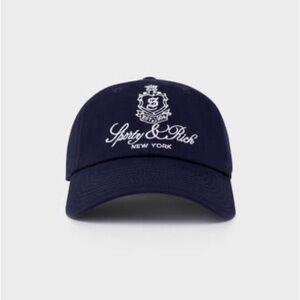 Sporty & Rich Dark Blue Embroidered Hat